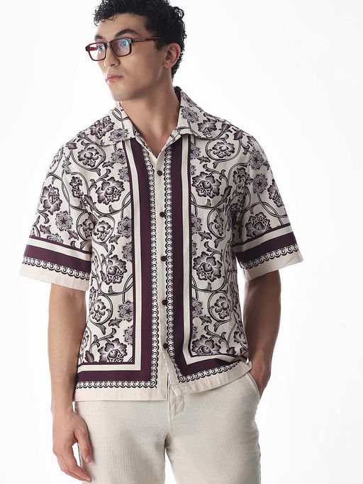 Jack & Jones Men Oversized Purple Shirt