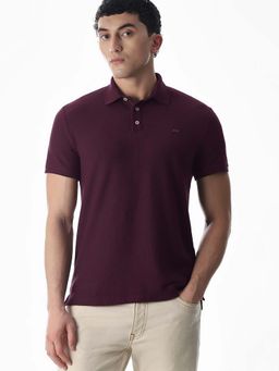 Jack & Jones - Men Regular Fit Purple Polo T-Shirt