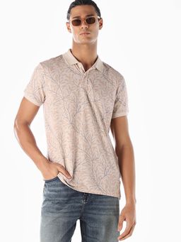 Jack & Jones - Men Regular Fit Beige Polo T-Shirt
