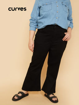 max - Women Black Solid Bootcut Jeans