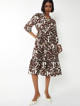 max - Women White Printed Tiered Dress