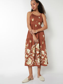 max - Women Brown Printed A-line Dress