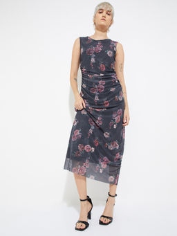 max - Women Grey ALAYA F Floral Print Bodycon Dress