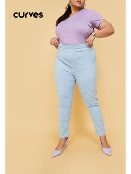 max - Women Blue Solid Jeggings