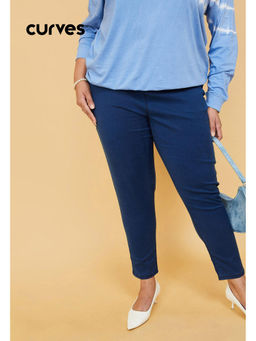 max - Women Blue Solid Stretch Jeggings