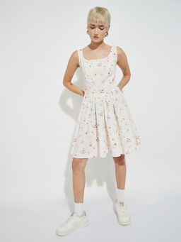 max - Women Cream ALAYA Floral Print A-line Dress