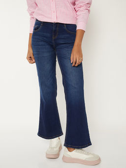 max - Women Blue Mid-Rise Kick-Bootcut Jeans