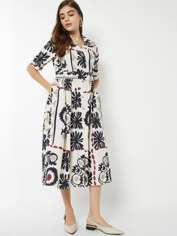 max - Women White Printed Shirt Dress