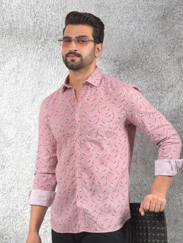 CRIMSOUNE CLUB - Men's Pink Printed Shirt