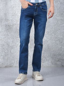 CRIMSOUNE CLUB - Men Blue Straight Jeans