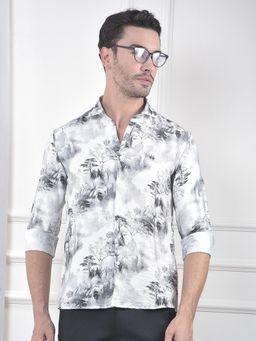 CRIMSOUNE CLUB - Mens Grey Printed Shirt