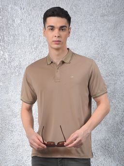CRIMSOUNE CLUB - Men Beige Polo T-Shirt