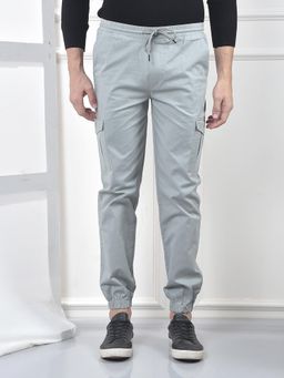 CRIMSOUNE CLUB - Men's Grey Solid Cargo Joggers