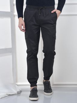 CRIMSOUNE CLUB - Men's Black Solid Cargo Joggers
