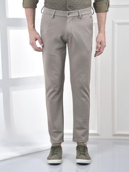 CRIMSOUNE CLUB - Men Grey Textured Trouser