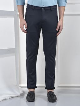 CRIMSOUNE CLUB - Men's Navy Blue Solid Pant