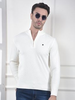 CRIMSOUNE CLUB - Men's Off White Jacquard Sweater