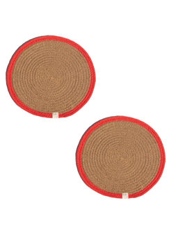 JASMEY HOMES - Set of 2 Outer Ring Placemats - Coral