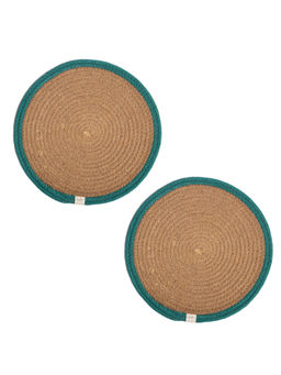 JASMEY HOMES - Set of 2 Outer Ring Placemats - Teal