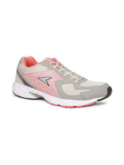 Power - Women Sports Round Toe Low Top Walking Shoes Grey & Pink