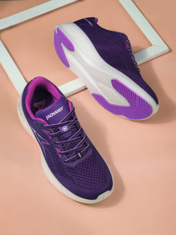 Power - Women Sports Round Toe Low Top Walking Shoes Purple