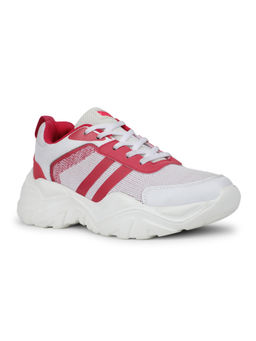 North Star - Women Sports Round Toe Low Top Walking Shoes Red & White