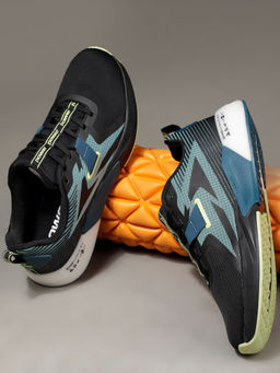 Power - Men Sports Round Toe Walking Shoes Black & Blue