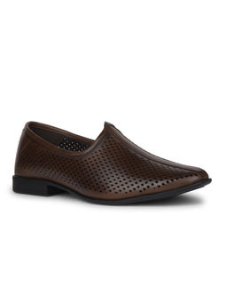 Red Label - Men Festive Round Toe Mojaris Brown