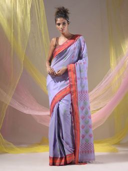 CHARUKRITI - Lavender Silk Matka Soft Handloom Woven Saree with Unstitched Blouse