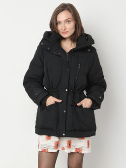 VERO MODA - Black Hooded Puffer Jacket