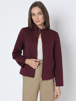 VERO MODA - Purple Mandarin Neck Puffer Jacket