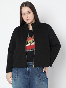 VERO MODA - Black Mandarin Neck Bomber Jacket