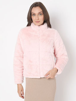 VERO MODA - Pink Turtle Neck Puffer Jacket