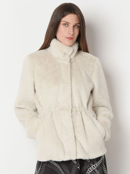 VERO MODA - Beige Turtle Neck Jacket