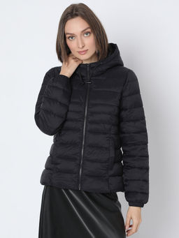 VERO MODA - Black Hooded Puffer Jacket