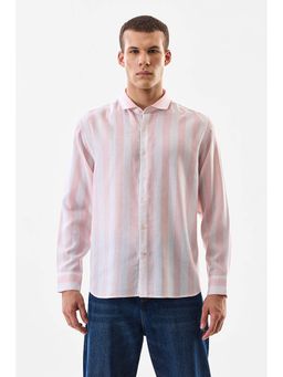 Snitch - Pink Stripes Full Sleeves Regular Casual Shirt For Men