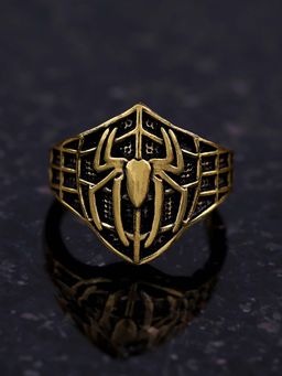 VIRAASI - Men Gold Statement Brass Ring