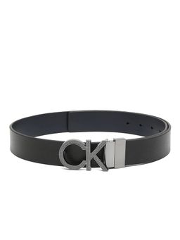 Calvin Klein - Logo Black Leather Reversible Belt