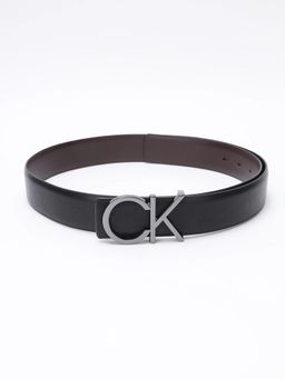 Calvin Klein - Logo Black Leather Classic Belt