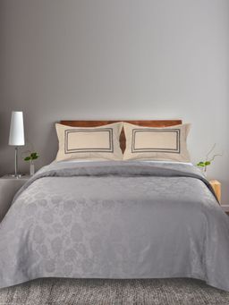 Saral Home - Woven Grey Cotton Bedsheet Double 90x100 with 2 Pillow Covers