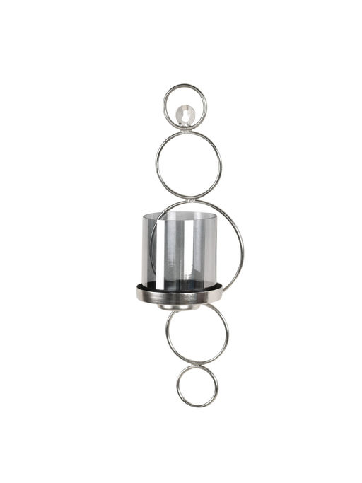 Manor House House Wall Sconce Glass Cup Candle Holder 16 inches Nickel Finish