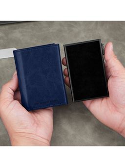 The Wallet Store - Unisex Cipher Rfid-Protected Wallet With Detachable Cardholder - Blue