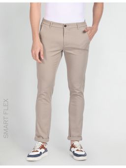 Arrow Sports - Slim Fit Smart Flex Trousers-Beige