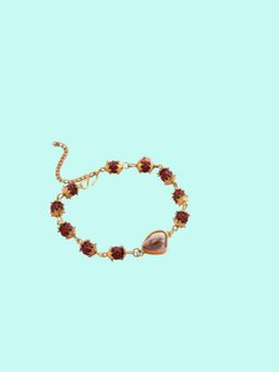 Gahan - Womens Gold Toned Rudraksh & Pearls Bracelet
