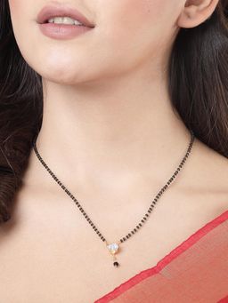 Gahan - Women Ethnic Gold-Plated Beaded Mangalsutra With Ad Stone