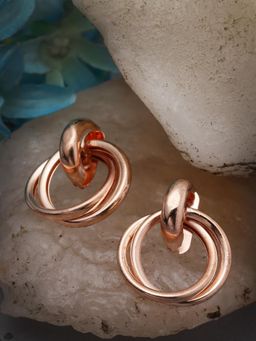 Gahan - Womens Western Gold Plated Circular Metal Hoop Earrings