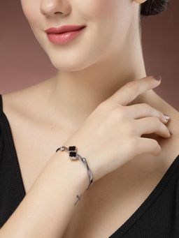 Gahan - Women Silver-Plated Cuff Bracelet (Adjustable)