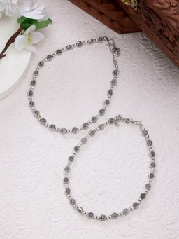 Gahan - Women Silver-Plated German Silver Anklets (Adjustable)