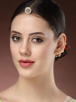 Gahan - Women Multicolor Cz Stone-Studded Borla Maang Tikka
