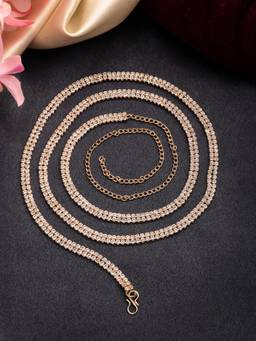 Gahan - Womens Gold-Plated Ad-Studded Double Layered Kamarbandh Waist Chain